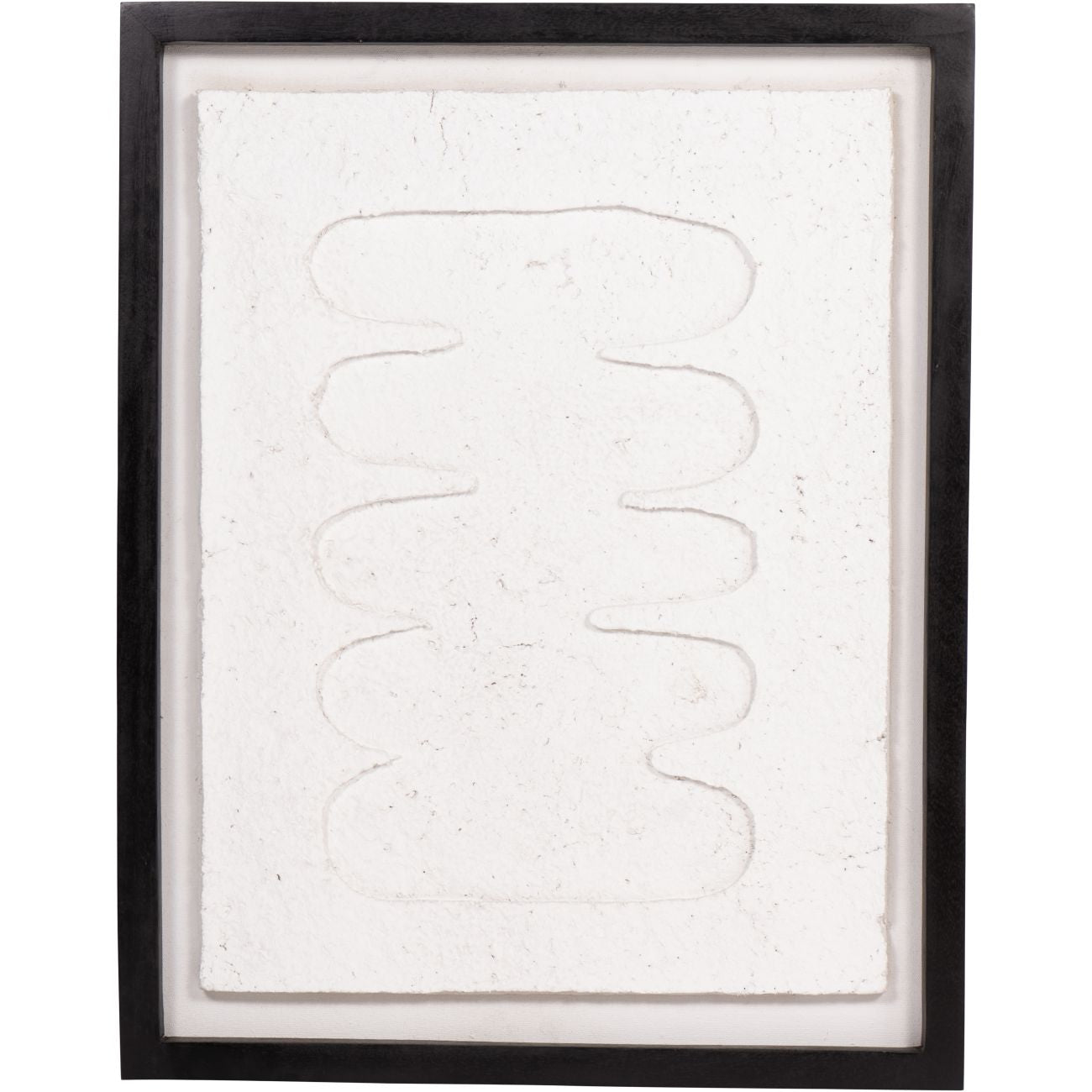 Abstract Japanese White Papier Mache Framed Wall Art 3